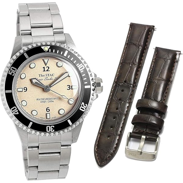 くまの様 レトロダイバーズ 38mm スイープセコンド ベルトセット/アイボリー くまの様 レトロダイバーズ 38mm スイープセコンド ベルトセット